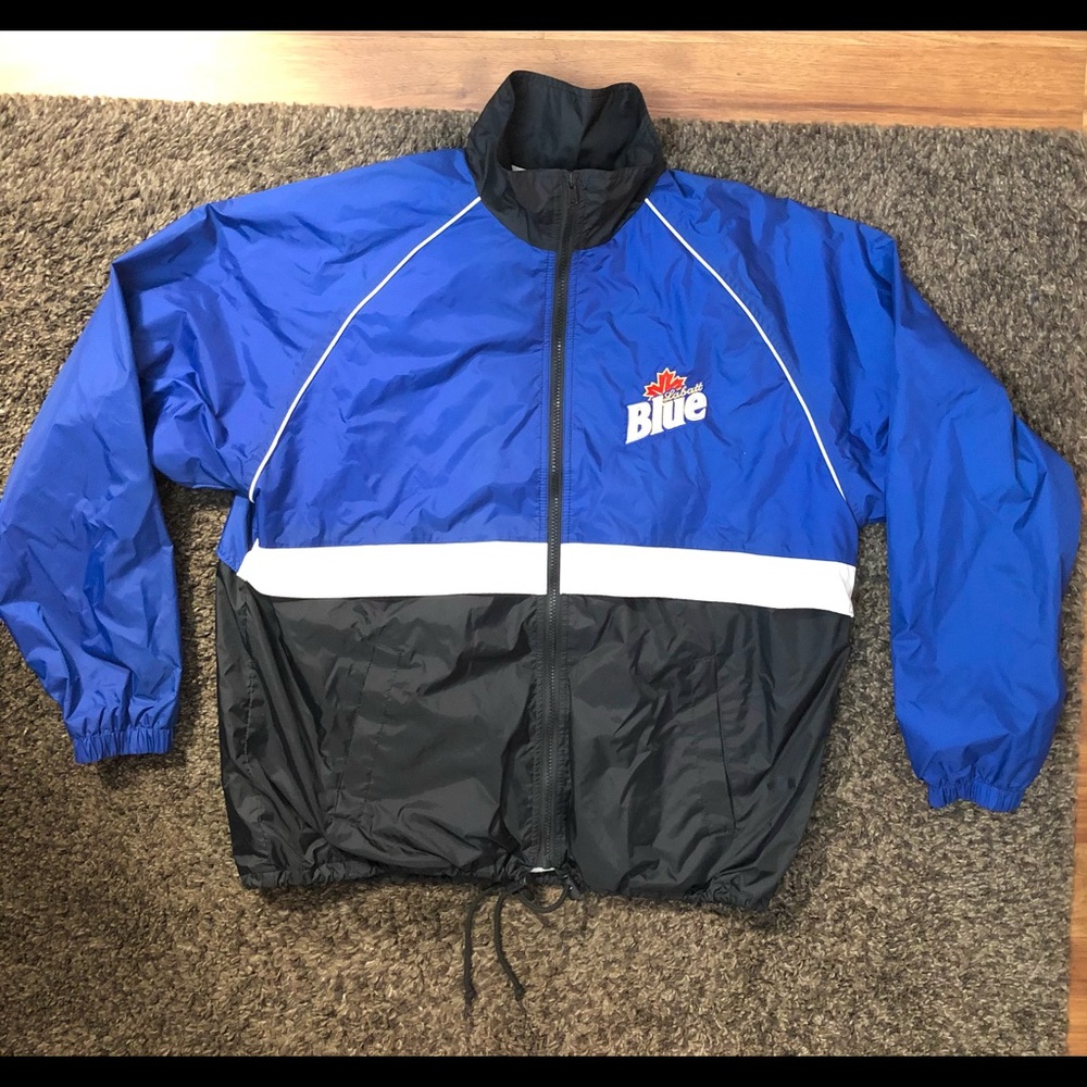 Race car jacket. NASCAR datona 
Canadian beer 
Bud